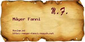 Máyer Fanni névjegykártya