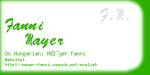 fanni mayer business card